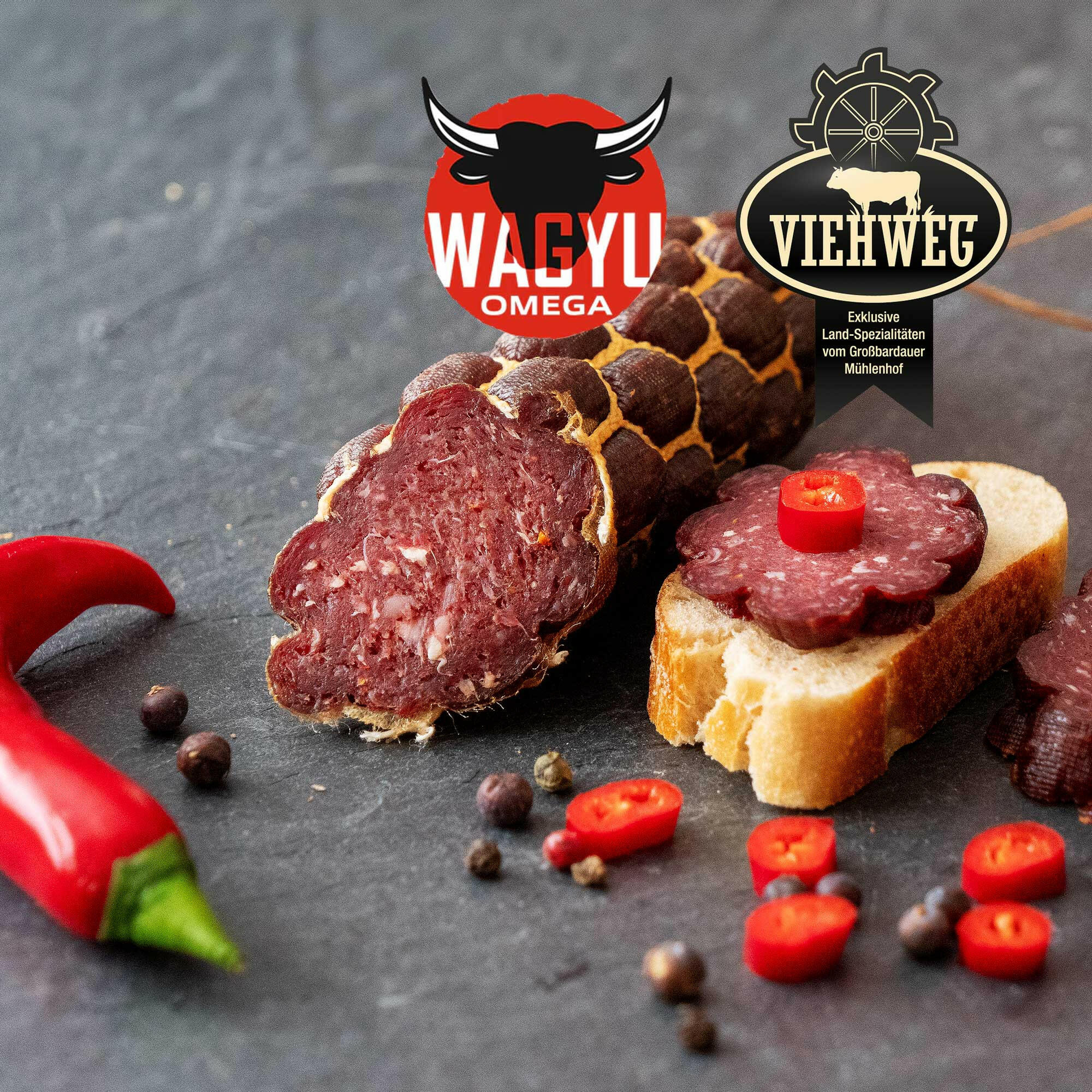 Gourmét Chili Salami - Fullblood Wagyu – 100% Rindfleisch